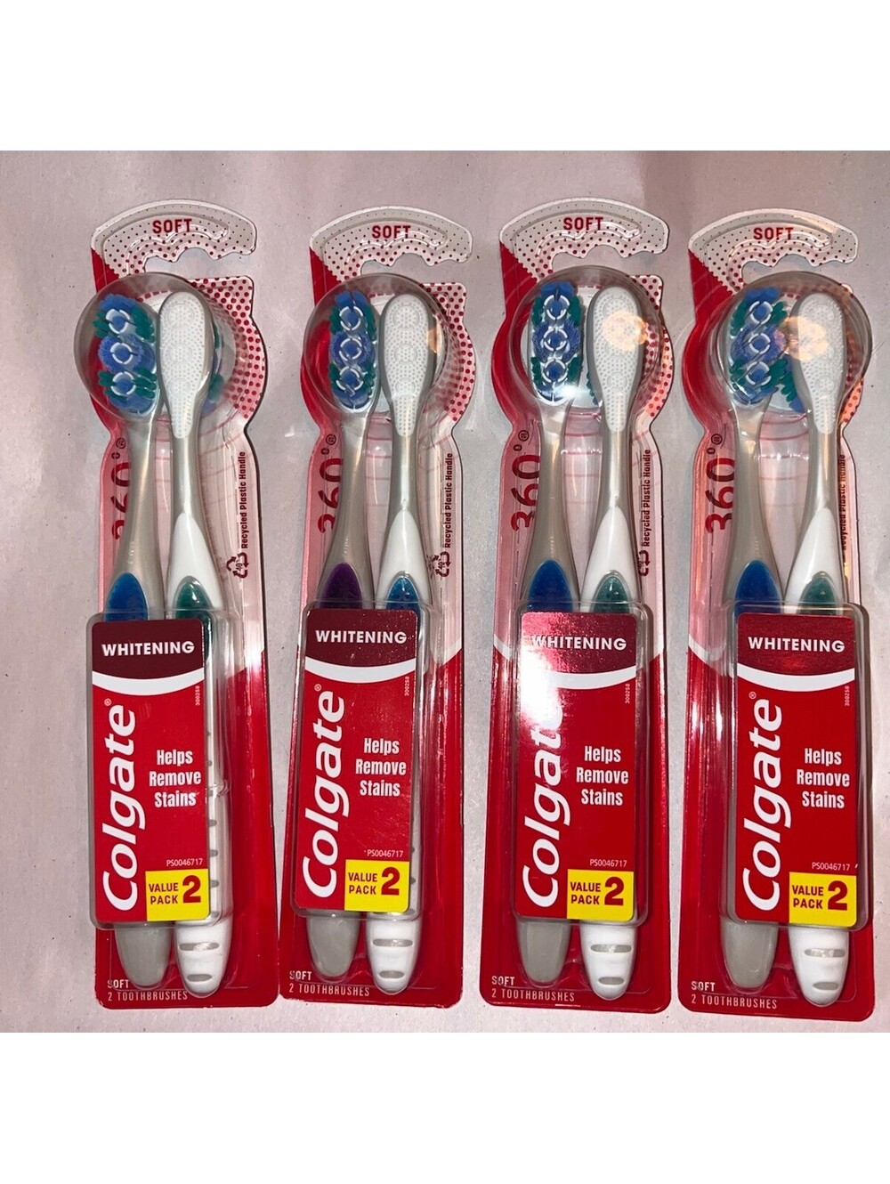 Whitening Toothbrush 360 Optic White. Soft. 8 Count (Pack of 4)